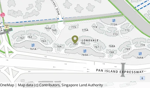 Location map of Blk 765 Bedok Reservoir View, a HDB resale block in Bedok, Singapore