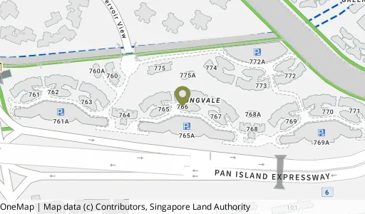 Location map of Blk 766 Bedok Reservoir View, a HDB resale block in Bedok, Singapore