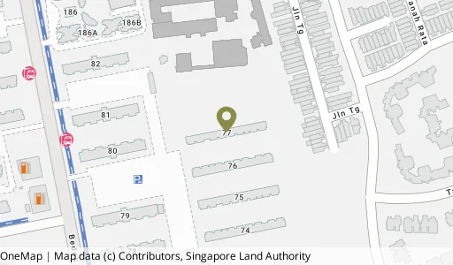 Location map of Blk 77 Bedok Nth Rd, a HDB resale block in Bedok, Singapore