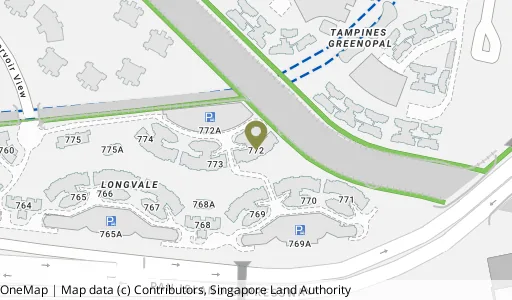 Location map of Blk 772 Bedok Reservoir View, a HDB resale block in Bedok, Singapore