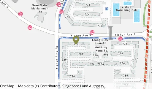 Location map of Blk 775 Yishun Ring Rd, a HDB resale block in Yishun, Singapore