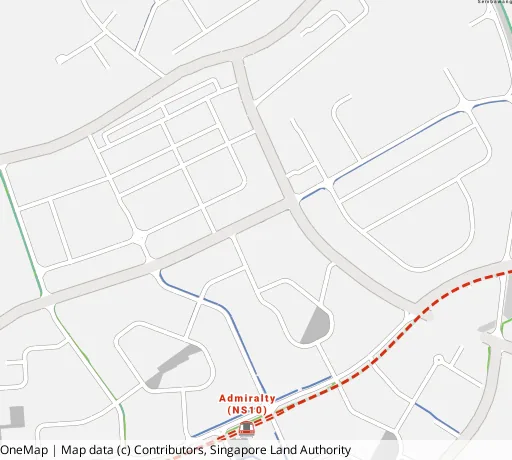 Map of the area around Blk 780C Woodlands Cres in Woodlands, showing 400 m and 1 km rings and 3 primary schools within 1 km