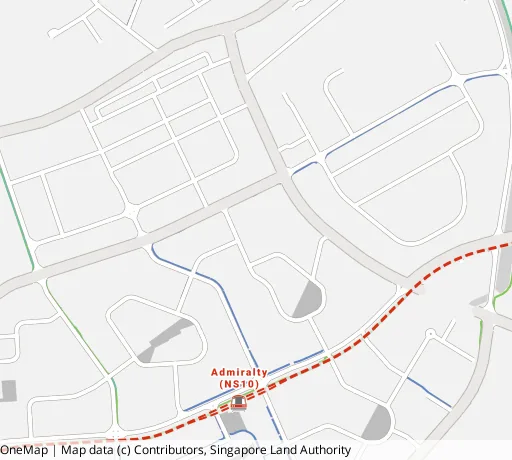 Map of the area around Blk 780E Woodlands Cres in Woodlands, showing 400 m and 1 km rings and 4 primary schools within 1 km