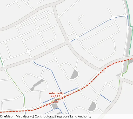 Map of the area around Blk 782A Woodlands Cres in Woodlands, showing 400 m and 1 km rings and 4 primary schools within 1 km