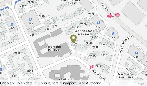 Location map of Blk 782A Woodlands Cres, a HDB resale block in Woodlands, Singapore