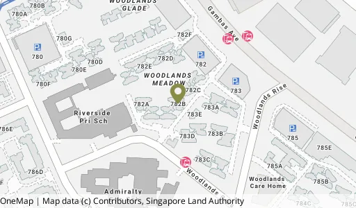 Location map of Blk 782B Woodlands Cres, a HDB resale block in Woodlands, Singapore
