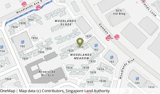 Location map of Blk 782D Woodlands Cres, a HDB resale block in Woodlands, Singapore