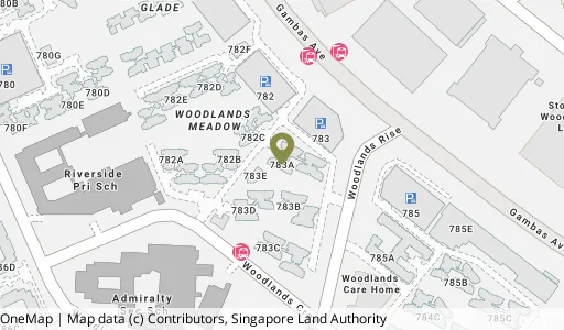 Location map of Blk 783A Woodlands Rise, a HDB resale block in Woodlands, Singapore