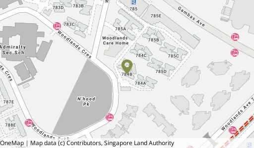 Location map of Blk 784B Woodlands Rise, a HDB resale block in Woodlands, Singapore