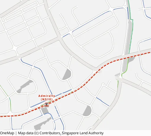 Map of the area around Blk 784C Woodlands Rise in Woodlands, showing 400 m and 1 km rings and 3 primary schools within 1 km