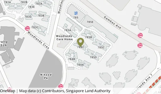 Location map of Blk 784C Woodlands Rise, a HDB resale block in Woodlands, Singapore