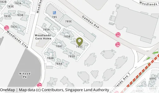 Location map of Blk 785C Woodlands Rise, a HDB resale block in Woodlands, Singapore