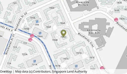 Location map of Blk 786C Woodlands Dr 60, a HDB resale block in Woodlands, Singapore