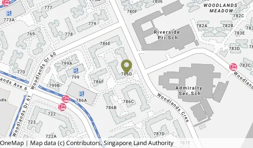 Location map of Blk 786D Woodlands Dr 60, a HDB resale block in Woodlands, Singapore