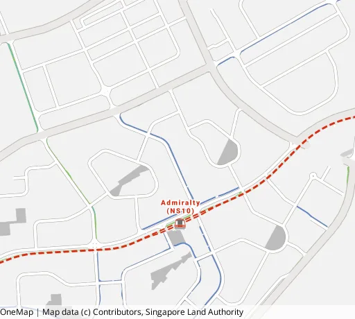 Map of the area around Blk 787B Woodlands Cres in Woodlands, showing 400 m and 1 km rings and 4 primary schools within 1 km