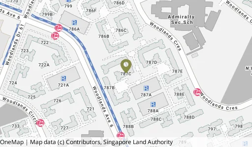 Location map of Blk 787C Woodlands Cres, a HDB resale block in Woodlands, Singapore