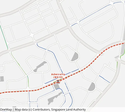 Map of the area around Blk 787D Woodlands Cres in Woodlands, showing 400 m and 1 km rings and 4 primary schools within 1 km
