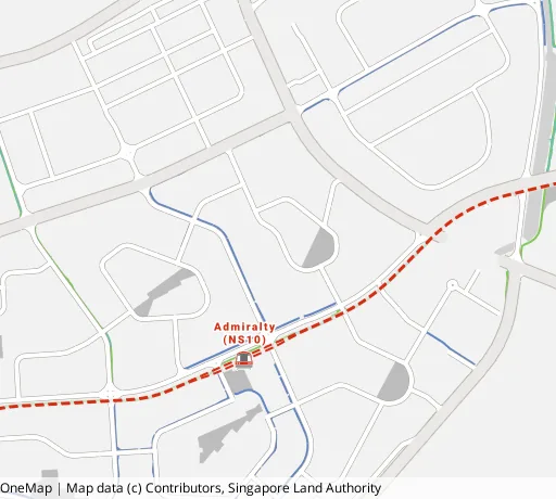 Map of the area around Blk 787E Woodlands Cres in Woodlands, showing 400 m and 1 km rings and 4 primary schools within 1 km