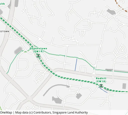 Map of the area around Blk 79 Dawson Rd in Queenstown, showing 400 m and 1 km rings and 1 primary school within 1 km