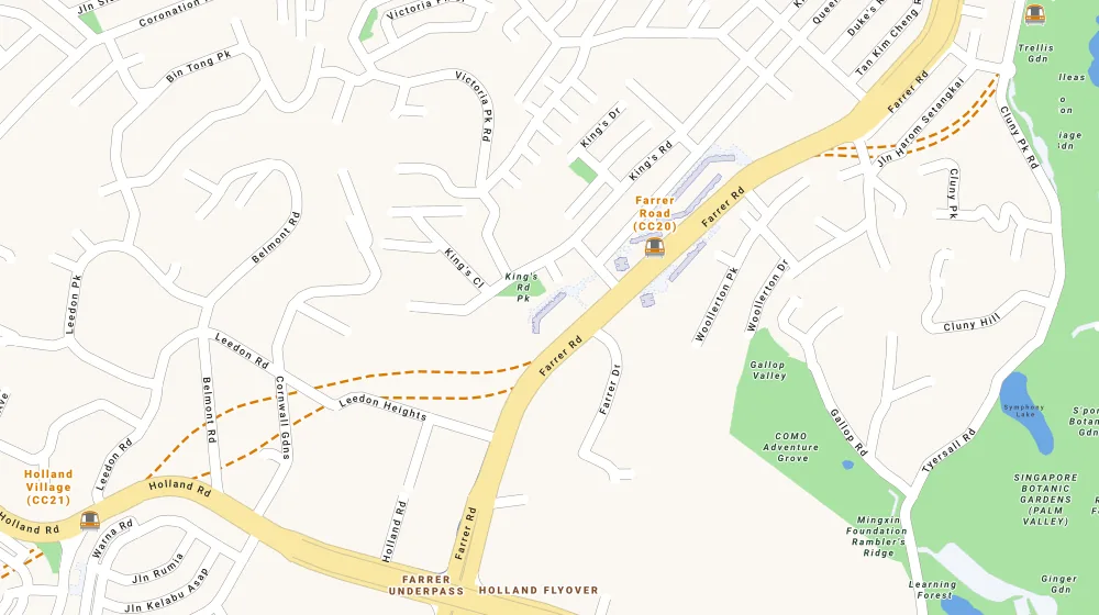 Location map of Blk 8 Empress Rd, an HDB resale block in Bukit Timah, Singapore, with the nearest blocks numbered