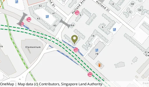 Location map of Blk 8 Holland Ave, a HDB resale block in Queenstown, Singapore