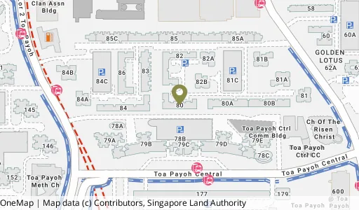Location map of Blk 80 Lor 4 Toa Payoh, a HDB resale block in Toa Payoh, Singapore