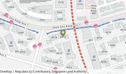 Location map of Blk 801A Keat Hong Cl, a HDB resale block in Choa Chu Kang, Singapore