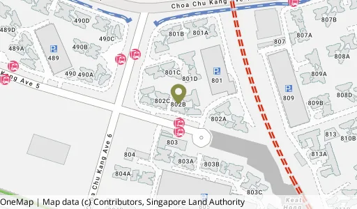 Location map of Blk 802B Keat Hong Cl, a HDB resale block in Choa Chu Kang, Singapore