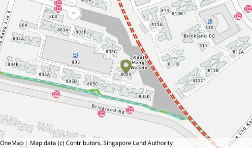 Location map of Blk 803D Keat Hong Cl, a HDB resale block in Choa Chu Kang, Singapore