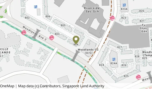 Location map of Blk 804 Woodlands St 81, a HDB resale block in Woodlands, Singapore