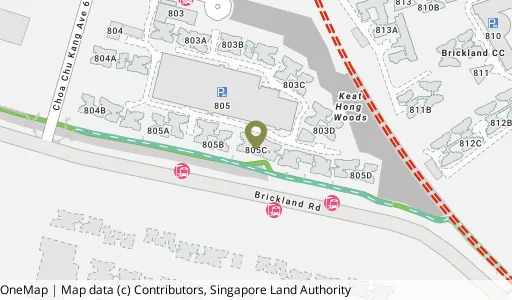 Location map of Blk 805C Keat Hong Cl, a HDB resale block in Choa Chu Kang, Singapore