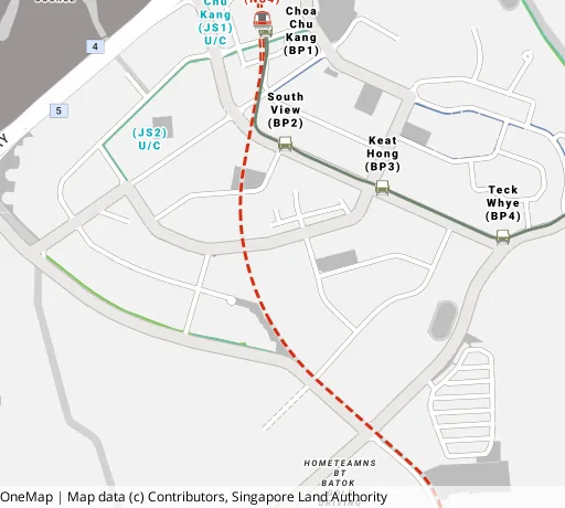 Map of the area around Blk 807B Choa Chu Kang Ave 1 in Choa Chu Kang, showing 400 m and 1 km rings and 2 primary schools within 1 km