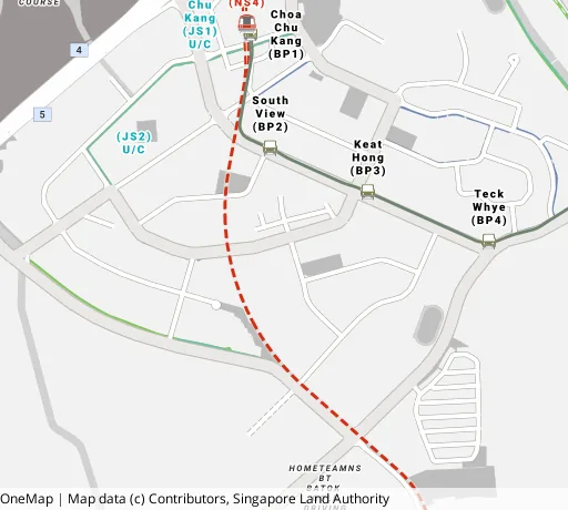 Map of the area around Blk 807C Choa Chu Kang Ave 1 in Choa Chu Kang, showing 400 m and 1 km rings and 2 primary schools within 1 km