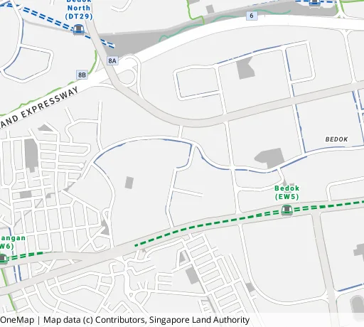 Map of the area around Blk 808A Chai Chee Rd in Bedok, showing 400 m and 1 km rings and 3 primary schools within 1 km