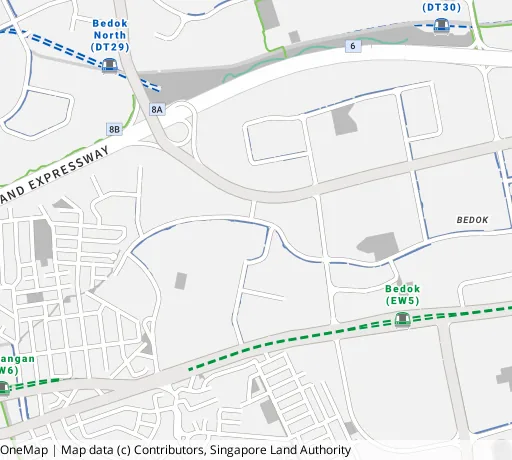 Map of the area around Blk 808C Chai Chee Rd in Bedok, showing 400 m and 1 km rings and 3 primary schools within 1 km