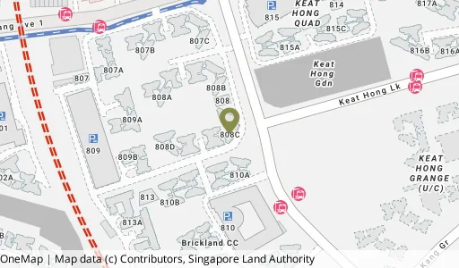 Location map of Blk 808C Choa Chu Kang Ave 1, a HDB resale block in Choa Chu Kang, Singapore