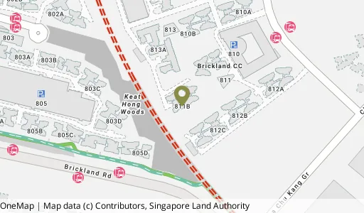 Location map of Blk 811B Choa Chu Kang Ave 7, a HDB resale block in Choa Chu Kang, Singapore