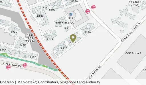 Location map of Blk 812B Choa Chu Kang Ave 7, a HDB resale block in Choa Chu Kang, Singapore