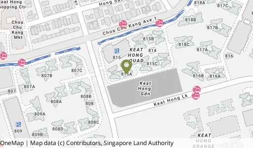Location map of Blk 815A Choa Chu Kang Ave 7, a HDB resale block in Choa Chu Kang, Singapore