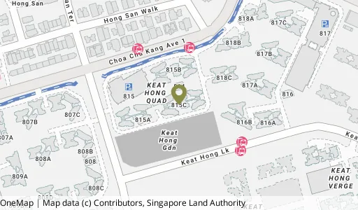 Location map of Blk 815C Choa Chu Kang Ave 7, a HDB resale block in Choa Chu Kang, Singapore
