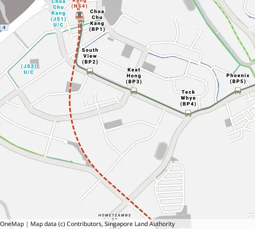 Map of the area around Blk 817A Keat Hong Link in Choa Chu Kang, showing 400 m and 1 km rings and 3 primary schools within 1 km