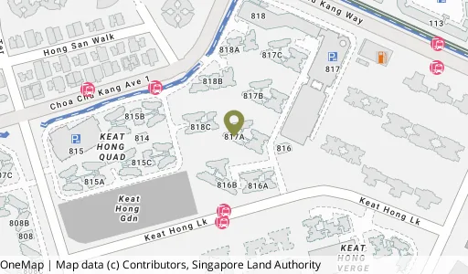 Location map of Blk 817A Keat Hong Link, a HDB resale block in Choa Chu Kang, Singapore