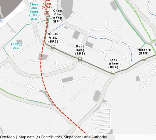 Map of the area around Blk 817B Keat Hong Link in Choa Chu Kang, showing 400 m and 1 km rings and 3 primary schools within 1 km