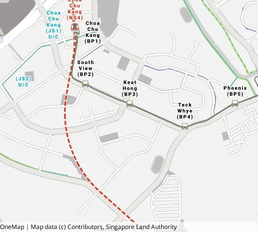 Map of the area around Blk 817C Keat Hong Link in Choa Chu Kang, showing 400 m and 1 km rings and 3 primary schools within 1 km