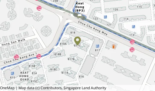 Location map of Blk 817C Keat Hong Link, a HDB resale block in Choa Chu Kang, Singapore