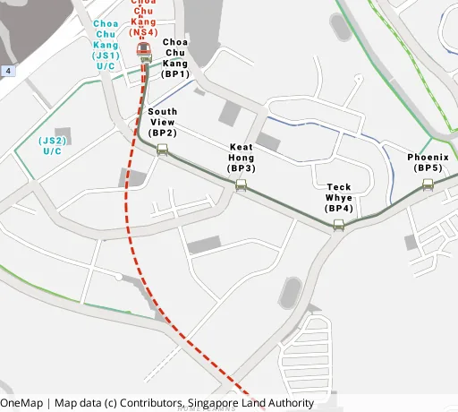 Map of the area around Blk 818A Choa Chu Kang Ave 1 in Choa Chu Kang, showing 400 m and 1 km rings and 3 primary schools within 1 km