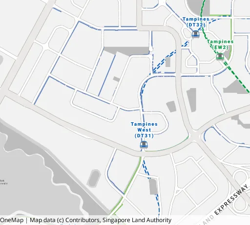 Map of the area around Blk 819 Tampines St 81 in Tampines, showing 400 m and 1 km rings and 3 primary schools within 1 km