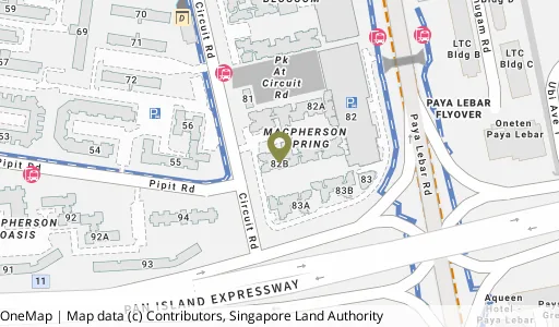 Location map of Blk 82B Circuit Rd, a HDB resale block in Geylang, Singapore