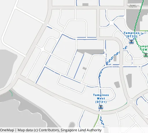 Map of the area around Blk 841 Tampines St 83 in Tampines, showing 400 m and 1 km rings and 3 primary schools within 1 km