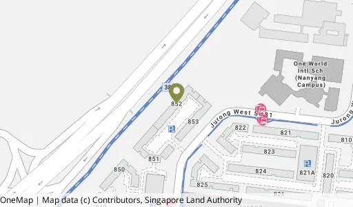 Location map of Blk 852 Jurong West St 81, a HDB resale block in Jurong West, Singapore